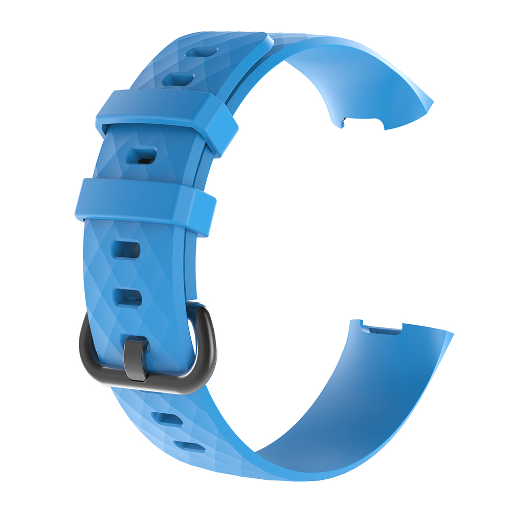 eses Silikonový řemínek modrý ve velikosti L pro Fitbit Charge 3/4