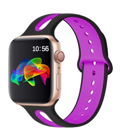 eses Dvoubarevný řemínek pro Apple Watch - Černo fialový 38mm, 40mm, 41mm