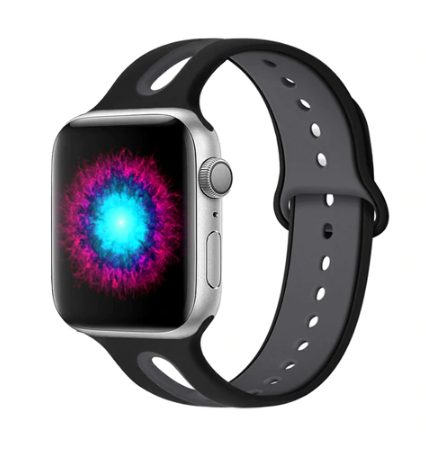 eses Dvoubarevný řemínek pro Apple Watch - Černo šedý 38mm, 40mm, 41mm