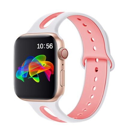eses Dvoubarevný řemínek pro Apple Watch - Bílo růžový 38mm, 40mm, 41mm