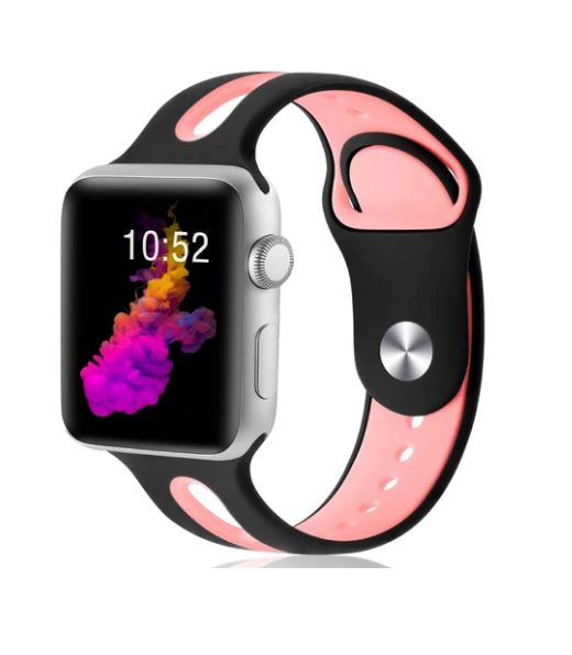 eses Dvoubarevný řemínek pro Apple Watch - Černo růžový 42mm, 44mm, 45mm, 49mm